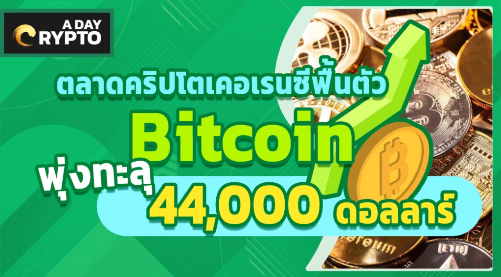 Bitcoin พุ่งทะลุ 44,000 ดอลลาร์