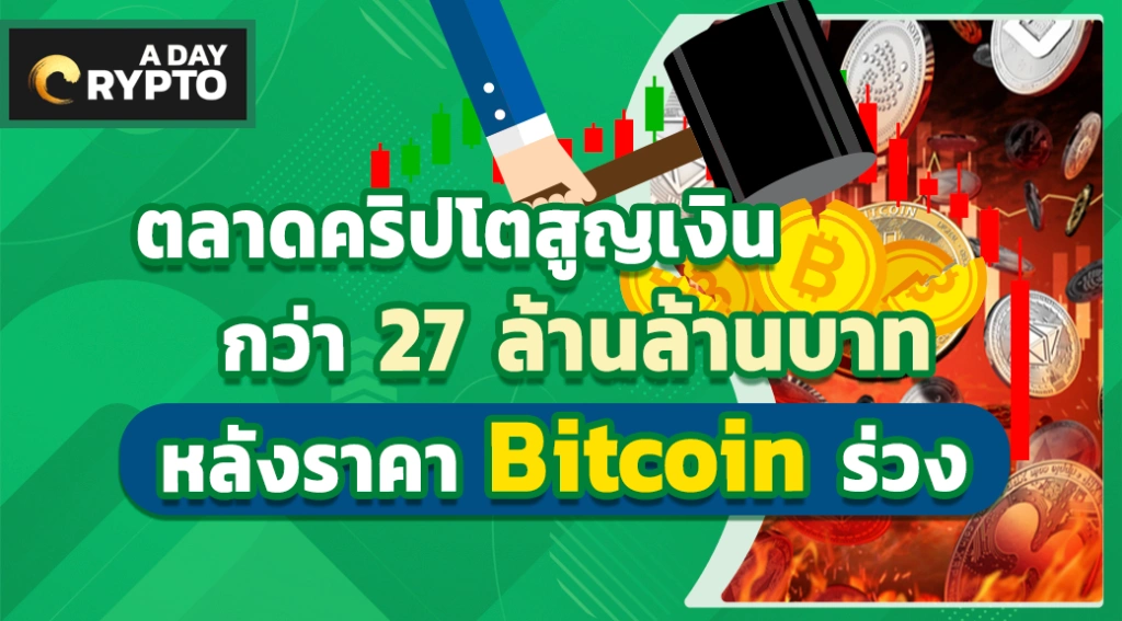 ตลาดคริปโตสูญเงินกว่า 27 ล้านล้านบาท หลังราคา Bitcoin ร่วง