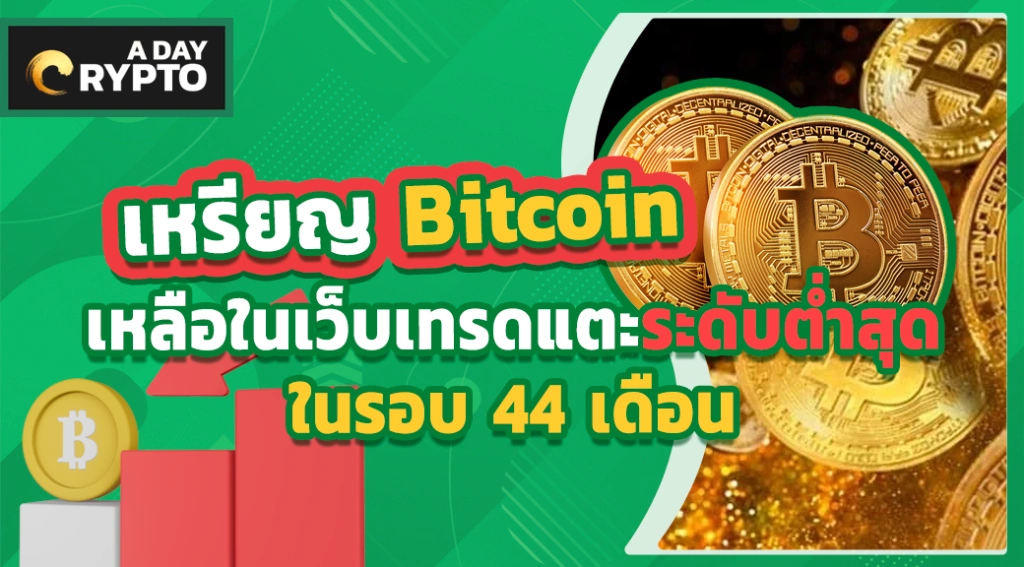 จำนวนเหรียญ Bitcoin ในเว็บเทรด เหลือน้อยที่สุดในรอบ 44 เดือน